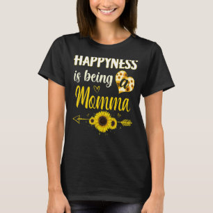 Camiseta A Felicidade É Ser Uma Vovó Mamã Girassol-Mamã
