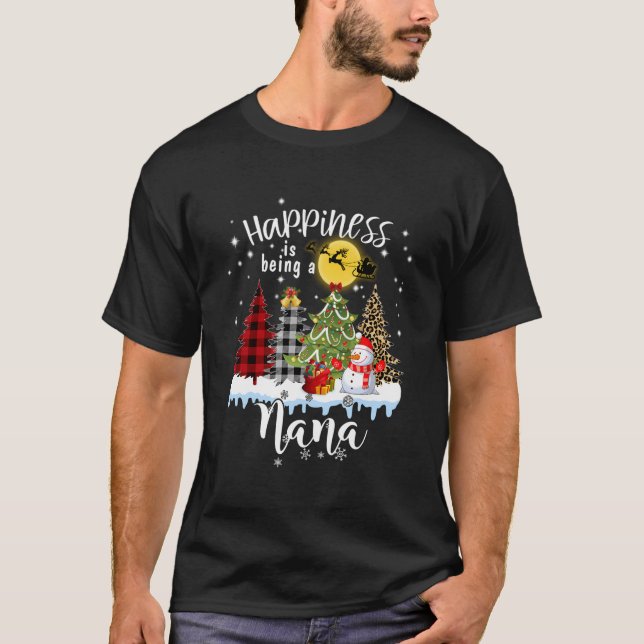 Camiseta A Felicidade É Ser Uma Vovó Noite De Natal De Nana (Frente)
