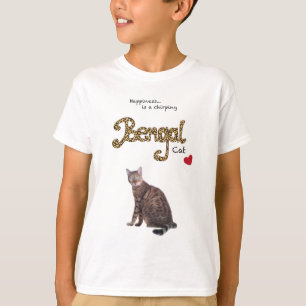 Camiseta A felicidade… é um gato de chilro de Bengal
