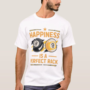 Camiseta A Felicidade É Um Jogo De Bilhar De Rack Perfeito