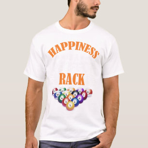 Camiseta A Felicidade É Um Jogo De Bilhar De Rack Perfeito