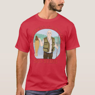 Camiseta A felicidade é um peixe grande e uma testemunha