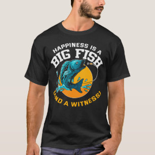 Camiseta A felicidade é um peixe grande e uma testemunha pe