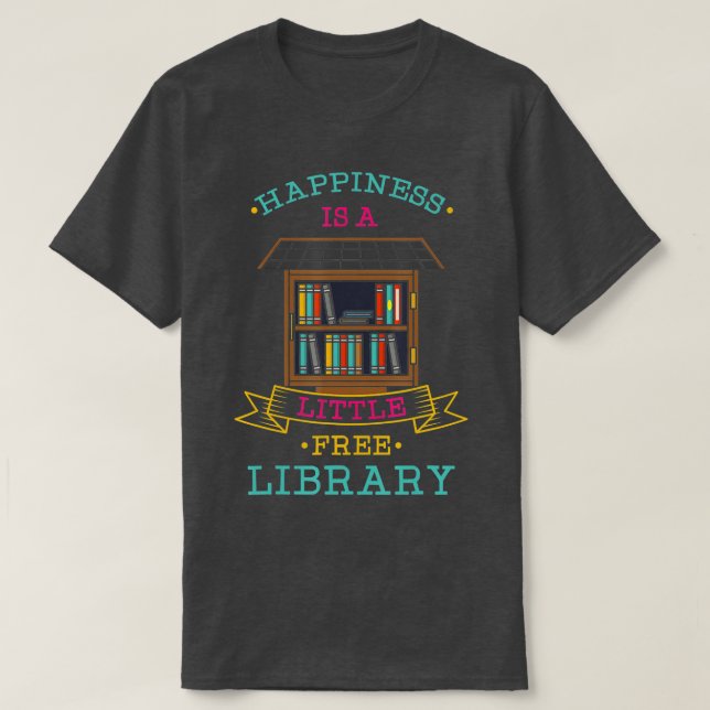 Camiseta A felicidade é uma Biblioteca Livre (Frente do Design)