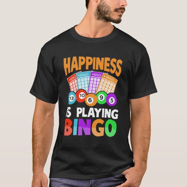 Camiseta A Felicidade Está Jogando Bingo (Frente)