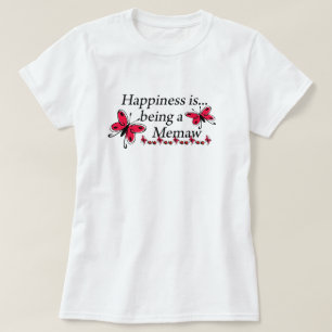 Camiseta A felicidade está sendo uma BORBOLETA de Memaw