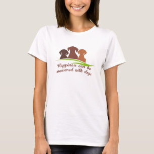 Camiseta A felicidade pode ser medida com cães