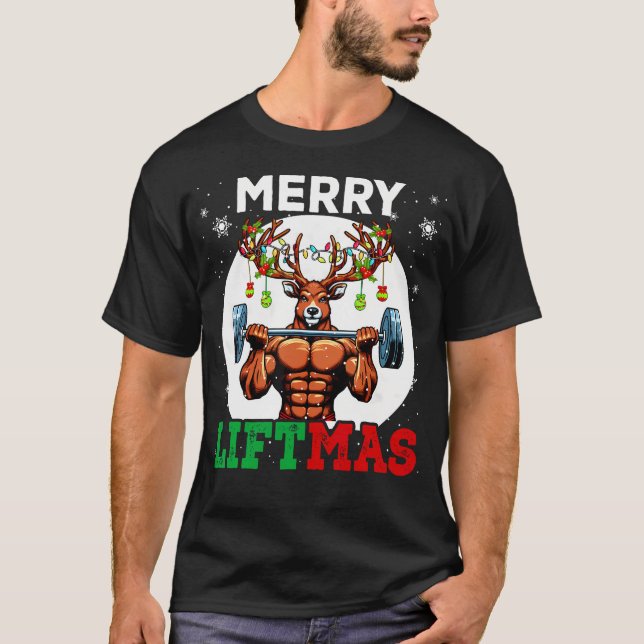 Camiseta A feliz Liftma De Natal, Arrastando Gy (Frente)