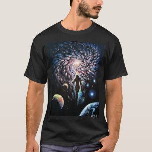 Camiseta A feminina divina no universo