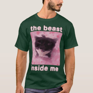 Camiseta A fera dentro de mim Meme de gato engraçado famíli