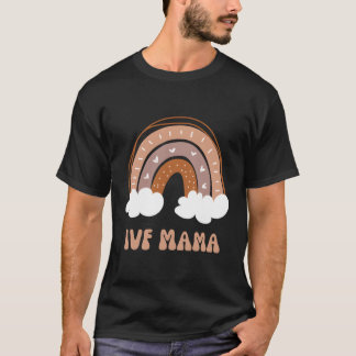 Camiseta A Fertilidade Da Mãe De Ivf Mama Peach Boho Rainbo