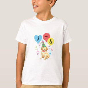 Camiseta A festa de aniversário Balloons o golden retrieve
