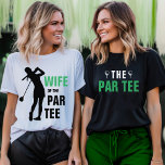 Camiseta A Festa de solteira de Golfe Par Tee Bridesmaid<br><div class="desc">Verde,  preto e branco a camiseta engraçada de golfe do par para uma festa de solteira temida de golfe.</div>