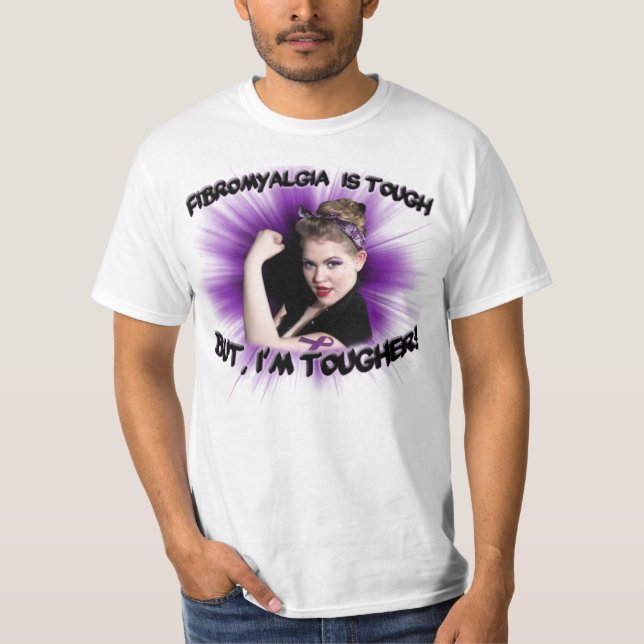 Camiseta A fibromialgia é resistente mas, eu sou mais (Frente)