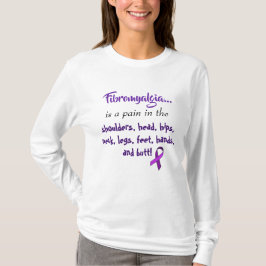 Camiseta A fibromialgia é uma dor no ... Laço Roxo