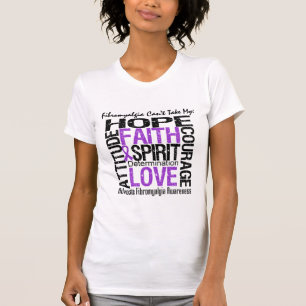 Camiseta A fibromialgia não pode tomar minha colagem da