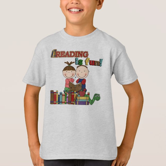 Camiseta A figura leitura da vara dos miúdos é divertimento (Frente)