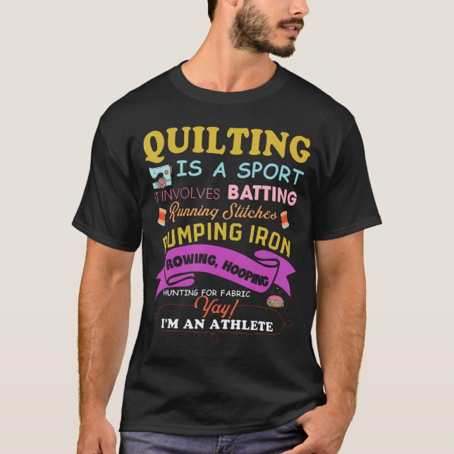 Camiseta A Filmagem É Uma Quilt Engraçada No Esporte Que Di (Frente)