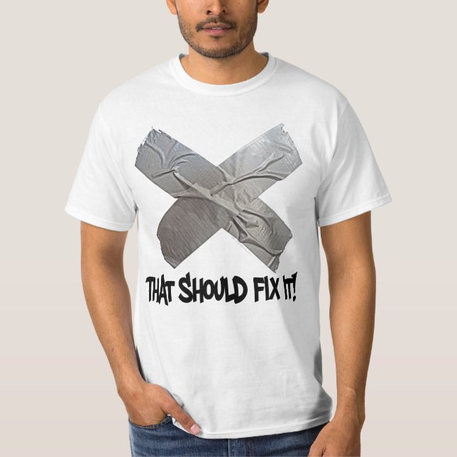 Camiseta A fita adesiva deve fixá-lo (Frente)