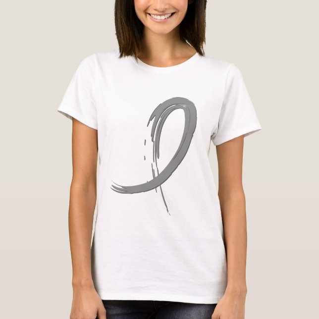 Camiseta A fita cinzenta A4 do tumor cerebral (Frente)