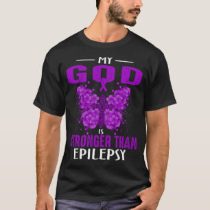 Camiseta A Fita de Consciência da Epilepsia Meu Deus É Mais