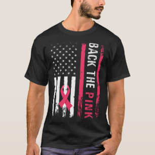 Camiseta A Fita Rosa, Bandeira Americana, Cancer da Mama Aw
