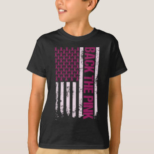 Camiseta A Fita Rosa, Bandeira Americana, Cancer da Mama Aw