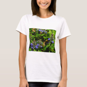 Camiseta A flor roxa e Bumble a abelha