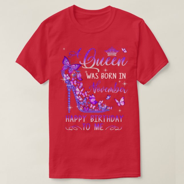 Camiseta A Foi Nascer Em Novembro Meninas Bonitas De Aniver (Frente do Design)