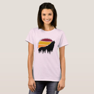 Camiseta A força do pacote é o Wolf Retro Sunset