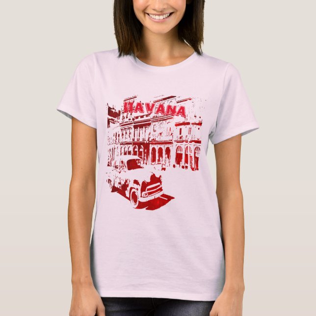 Camiseta A forma das mulheres da rua de Cuba (Frente)