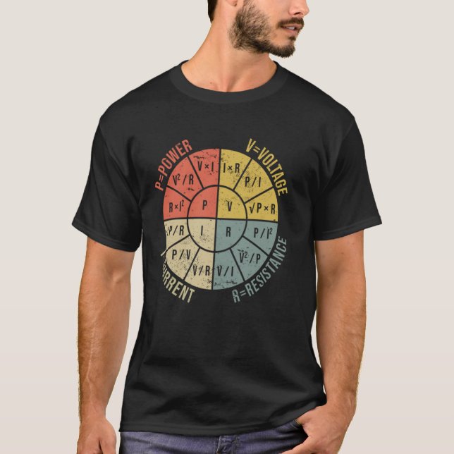 Camiseta A Fórmula Da Roda Da Engenharia Elétrica (Frente)