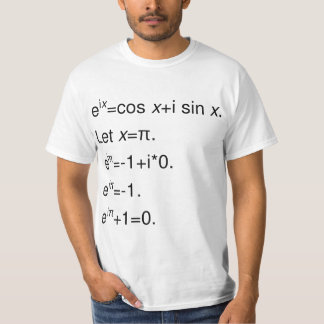 Camiseta A fórmula de Euler, derivação da identidade