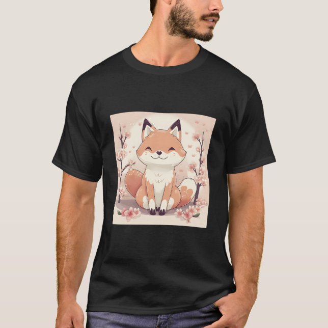 Camiseta A Foxtastic Journey Through Cherry Blossom Fields  (Frente)