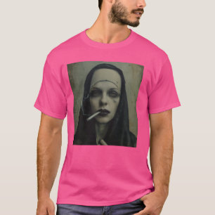 Camiseta A freira quente fuma cigarro, freira rebelde