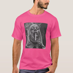 Camiseta A freira quente fuma cigarro, freira rebelde 1