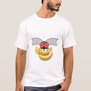 Camiseta A Fruta de desenho animado voa com um monte de ban