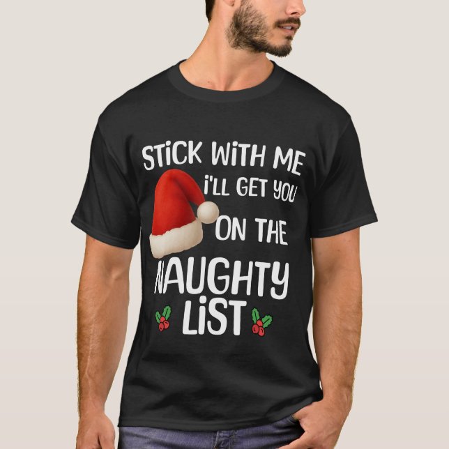 Camiseta A funny Christmas naughty list design T-Shirt (Frente)