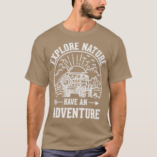 Camiseta A Funny Explorar Natureza Tem Uma Aventura Retro F