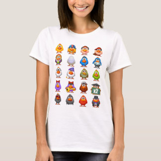 Camiseta A galinha alinha o t-shirt das senhoras (cabido)