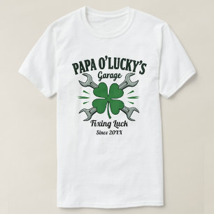 Camiseta "A Garagem do Papa O'Lucky": Reparo de Shamrock ir