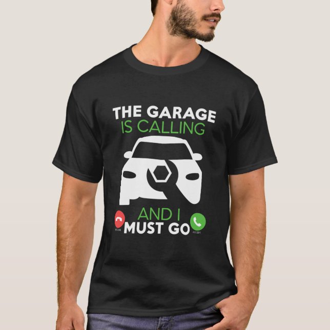 Camiseta A garagem está chamando e eu preciso ir (Frente)