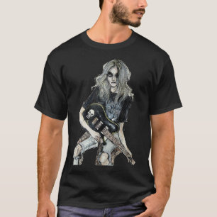 Camiseta A garota bonito tocando violão
