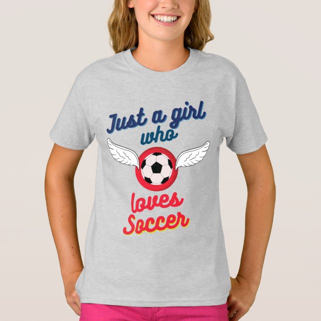 Camiseta A garota que adora T-Shirt de futebol (Frente)