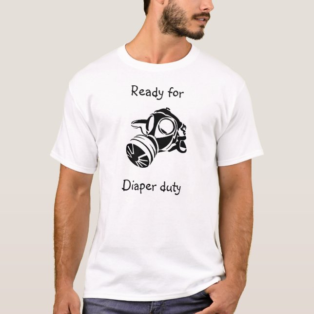 Camiseta a gás-máscara-imagem, apronta-se para o dever da (Frente)
