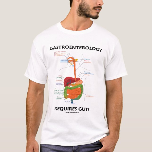 Camiseta A gastroenterologia exige a entranhas (o sistema (Frente)
