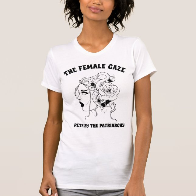 Camiseta A Gaze das Mulheres Cobra Rosa Halloween (Frente)