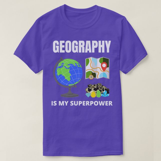 Camiseta A geografia é a minha superpotência 2 (Frente do Design)
