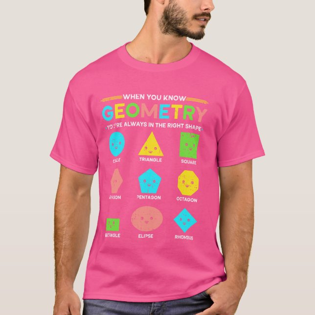 Camiseta A Geometria Mantém-No Na Forma Geek 1 Da Matemátic (Frente)