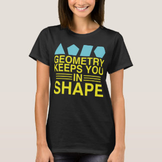 Camiseta A geometria mantem-no na piada da chalaça da